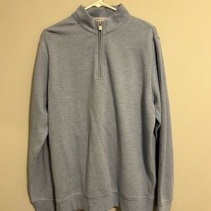 Peter Millar Light Blue Heathered 1/4 Zip Pullover Beverly Country Club Large